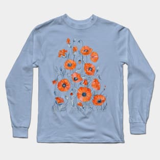 Red Poppies Long Sleeve T-Shirt